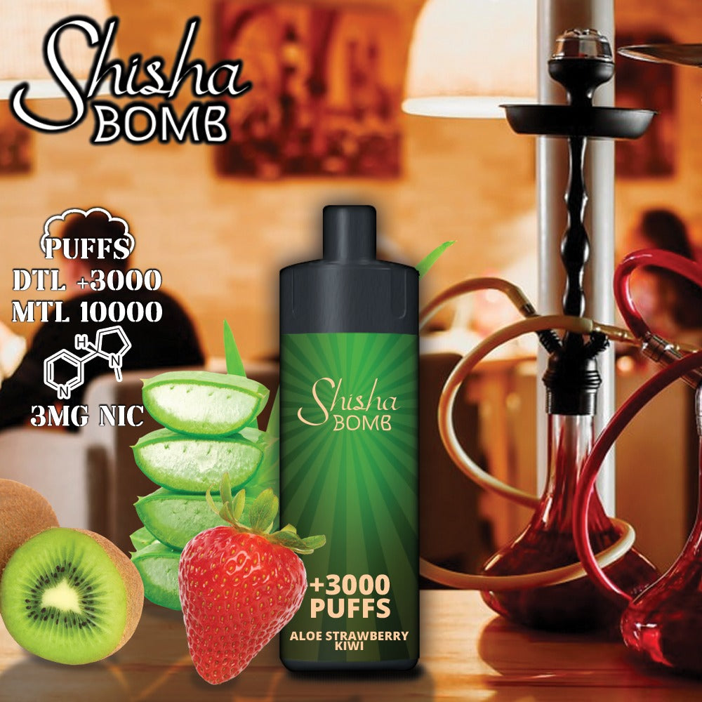 Shisha Bomb Rechargeable Disposables Vape ( +10000 Puffs )