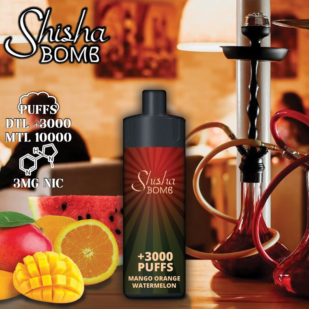 Shisha Bomb Rechargeable Disposables Vape ( +10000 Puffs )