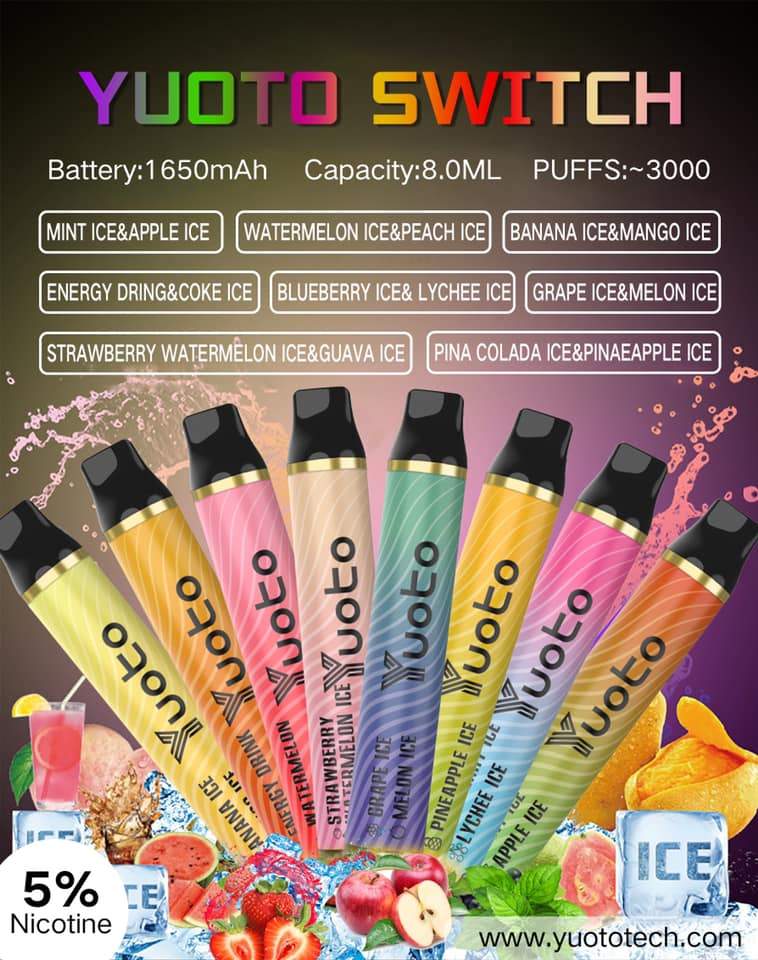 YUOTO SWITCH DISPOSABLE VAPE KIT (3000 PUFFS-1650MAH)