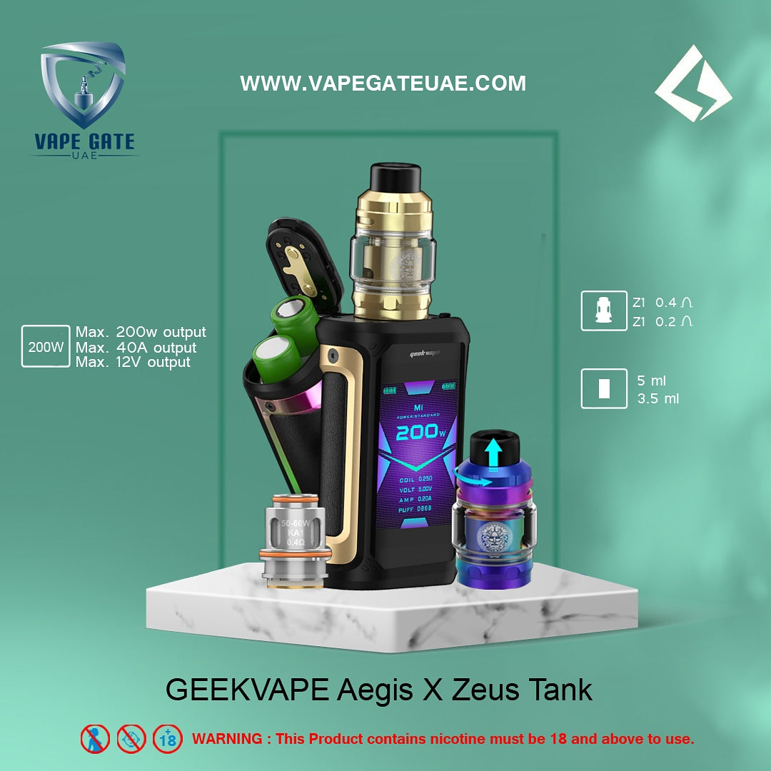 GeekVape Aegis X 200W with Zeus Sub Ohm Tank