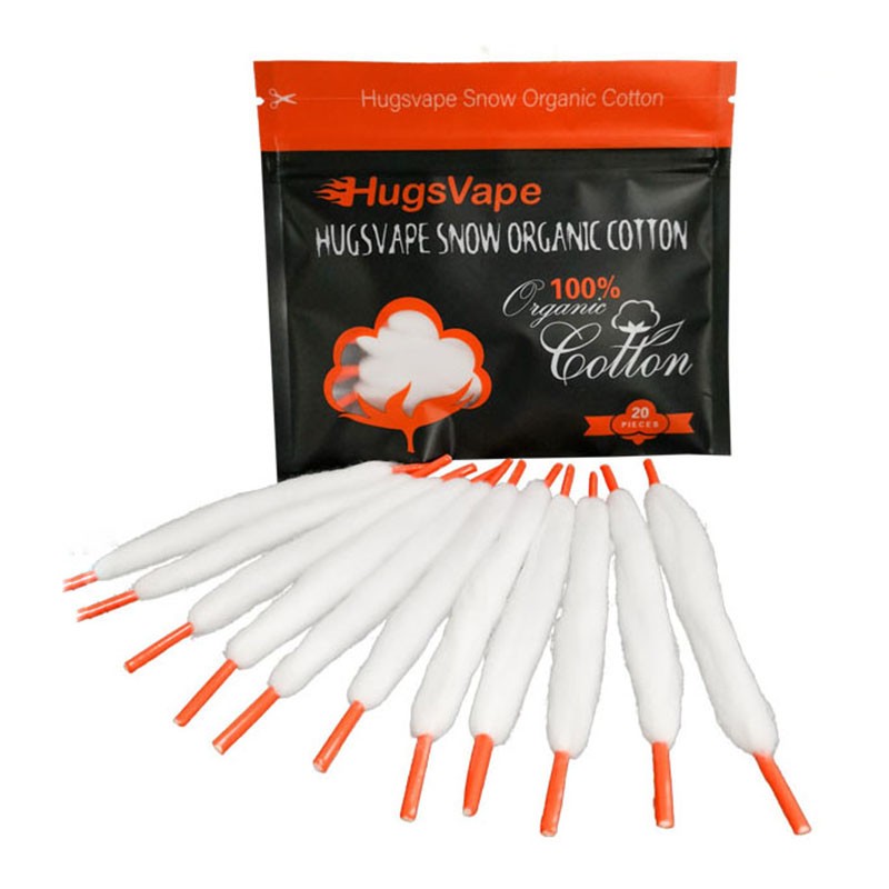 Authentic Hugsvape Snow Organic Cotton for Coil Wicking - 20 PCS