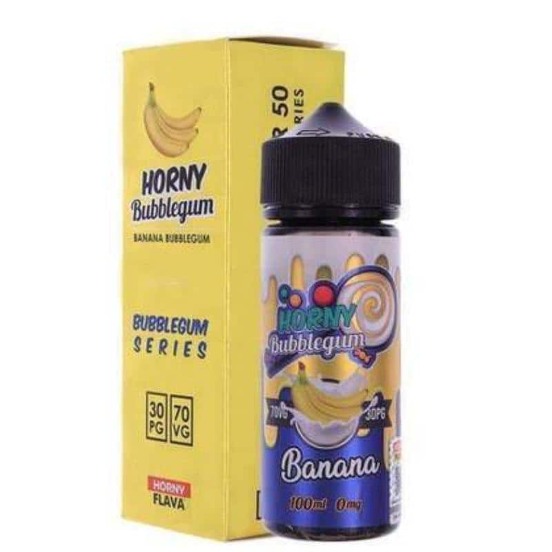 Horny Bubblegum Banana 100ml E Liquid by Horny Flava