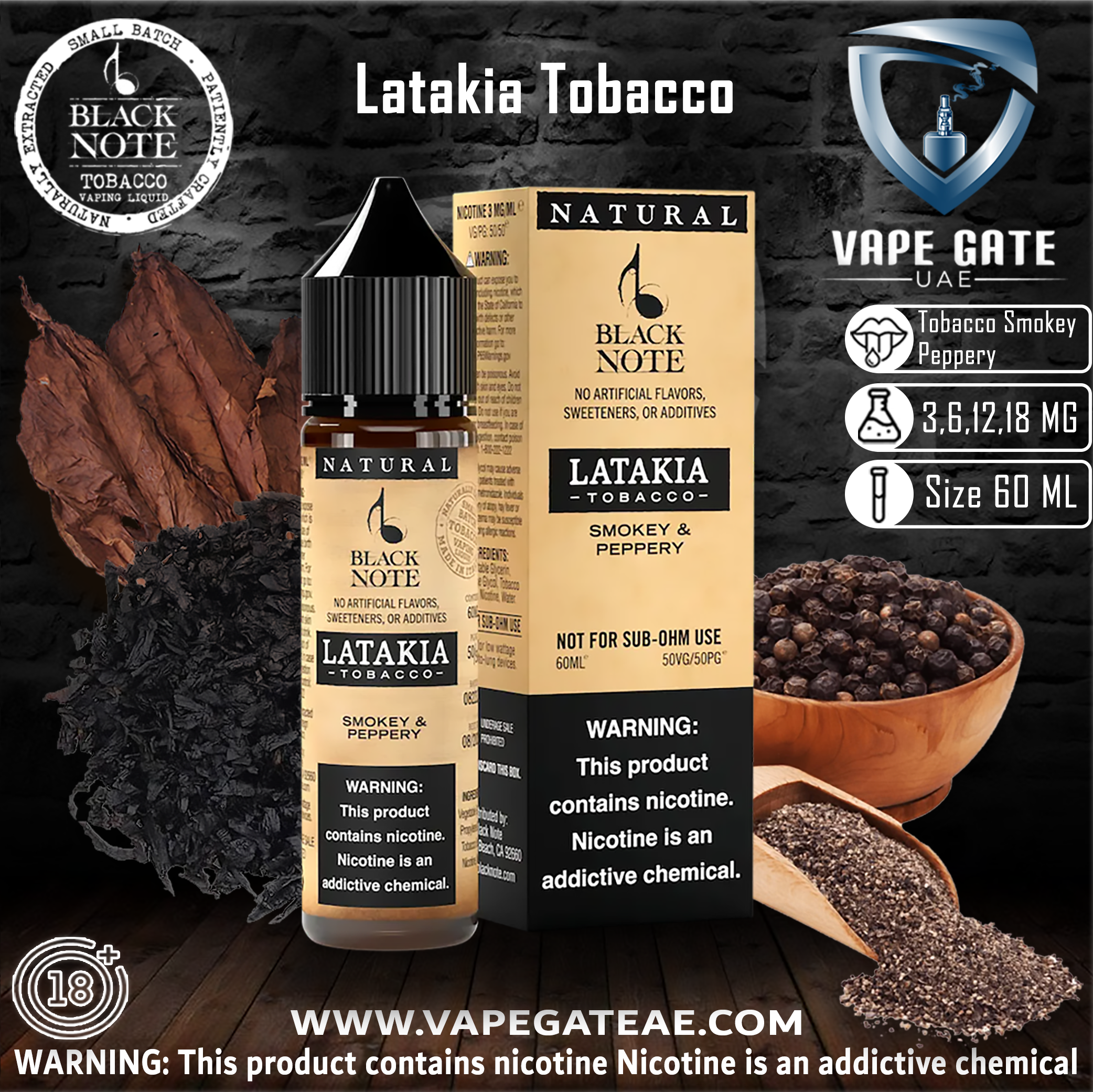 Black Note Latakia Tobacco 60ML
