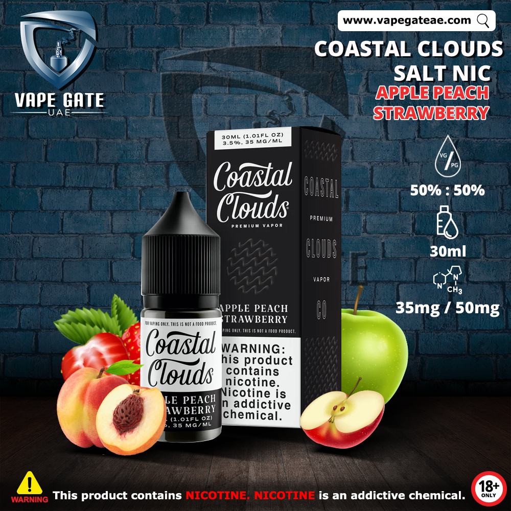 APPLE PEACH STRAWBERRY - COASTAL CLOUDS 30ML SALTNIC