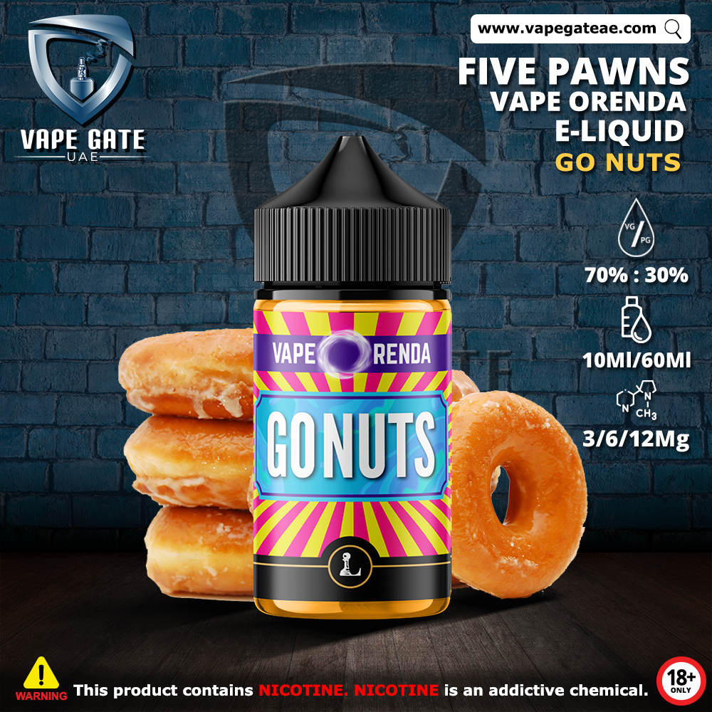 Vape Orenda Go Nuts - 60ml E liquid by Five Pawns California