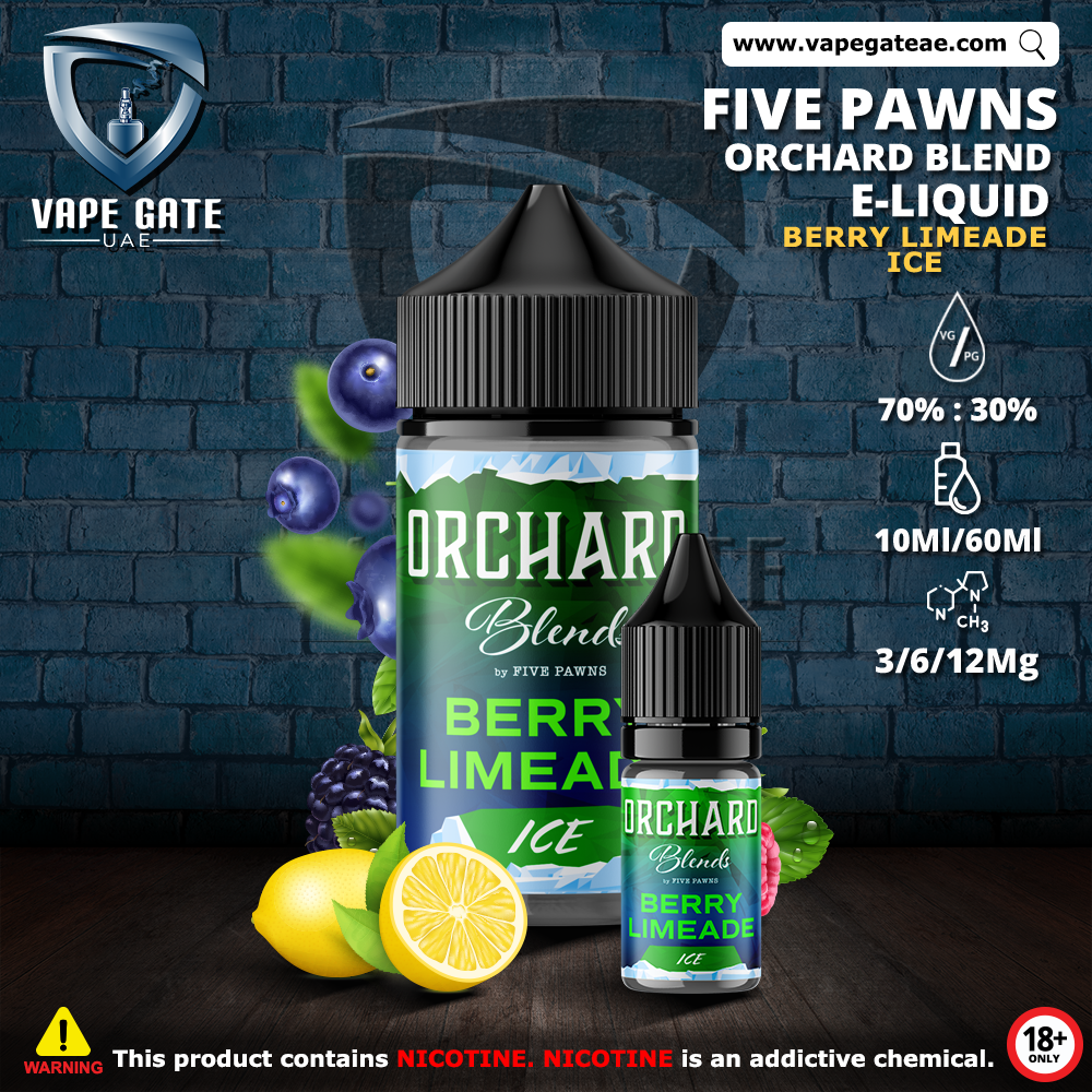 BERRY LIMEADE ICE - ORCHARD BLEND FRUIT 60ML ELIQUID BY FIVE PAWNS
