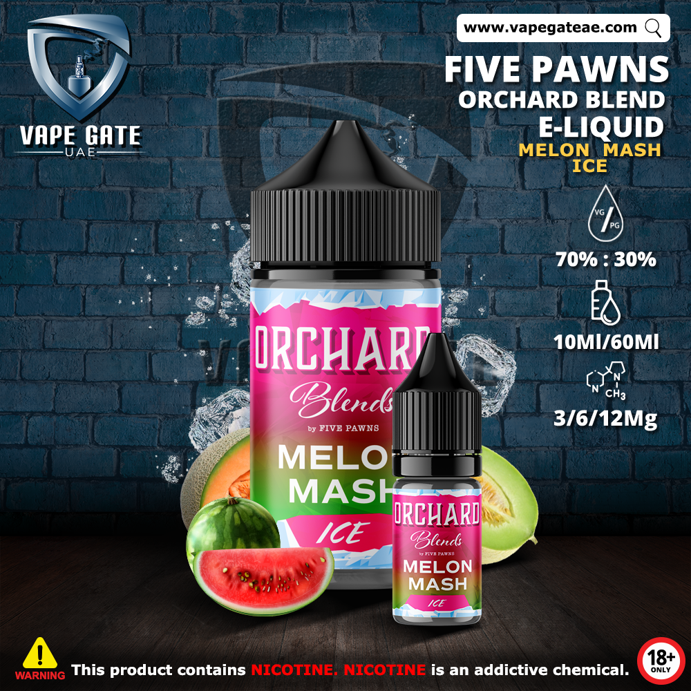 MELON MASH ICE - ORCHARD BLEND FRUIT 60ML ELIQUID BY FIVE PAWNS