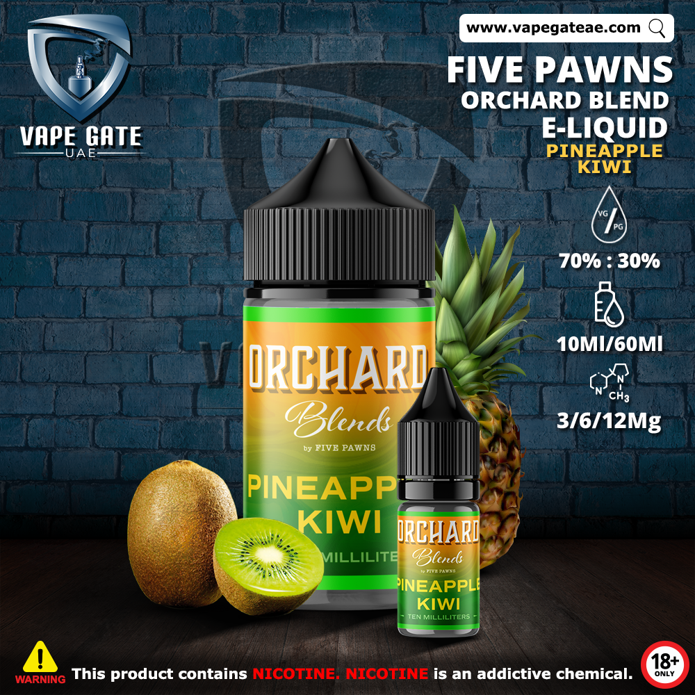 PINEAPPLE KIWI - ORCHARD BLEND FRUIT 60ML ELIQUID BY FIVE PAWNS