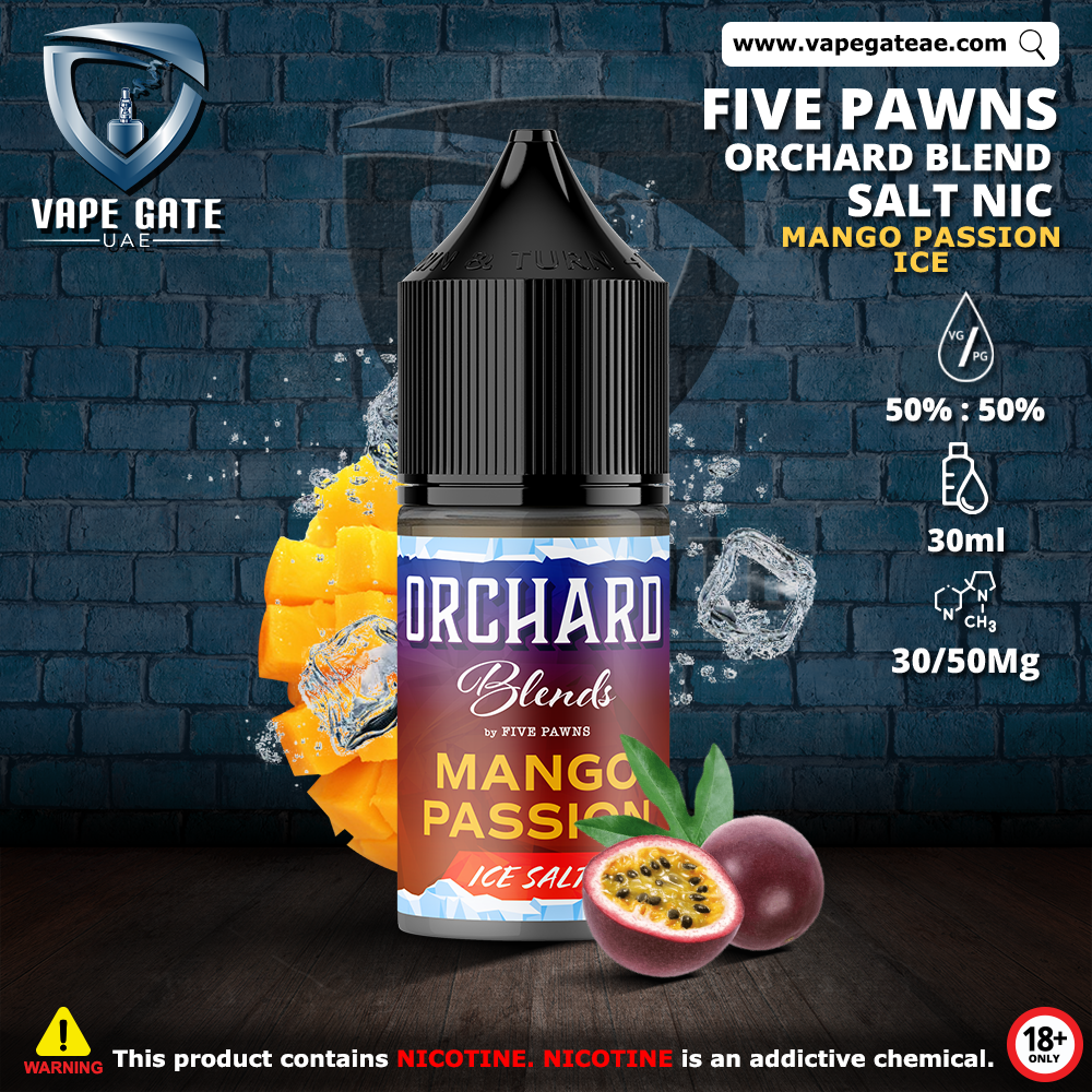 MANGO PASSION ICE - ORCHARD BLEND FRUIT SALTNIC BY FIVE PAWNS