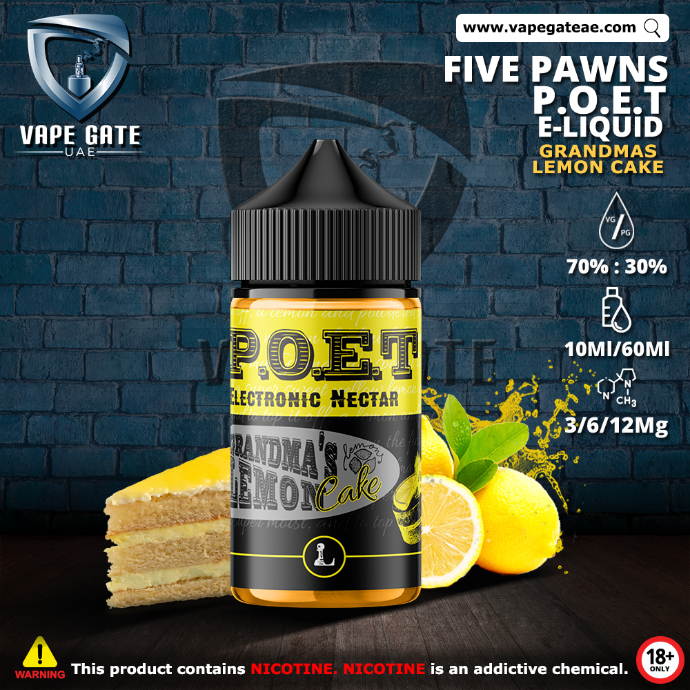 Poet - Grandma's Lemon Cake - 60ml E liquid by Five Pawns California