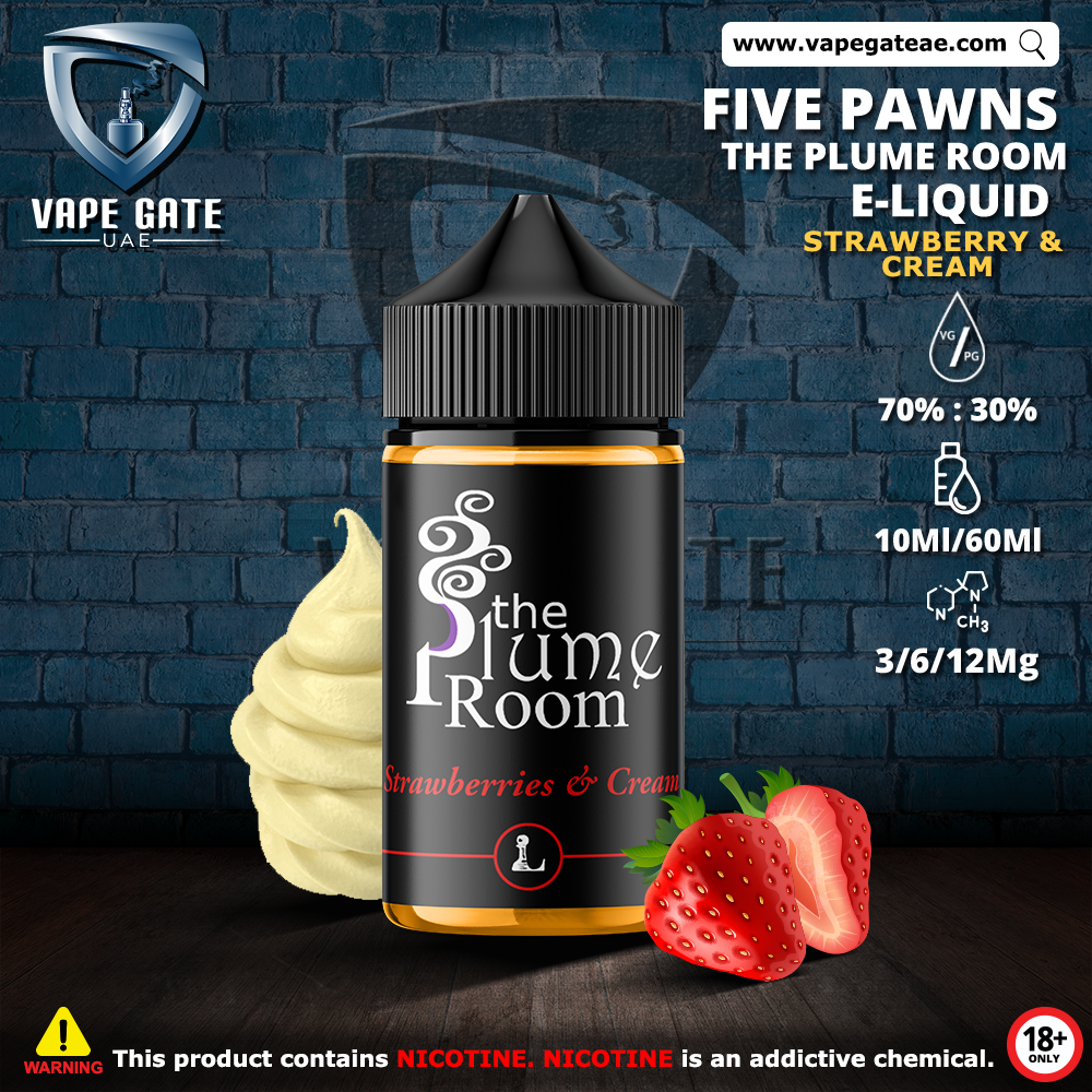 The Plume Room Strawberries & Cream - 60ml E liquid by Five Pawns California