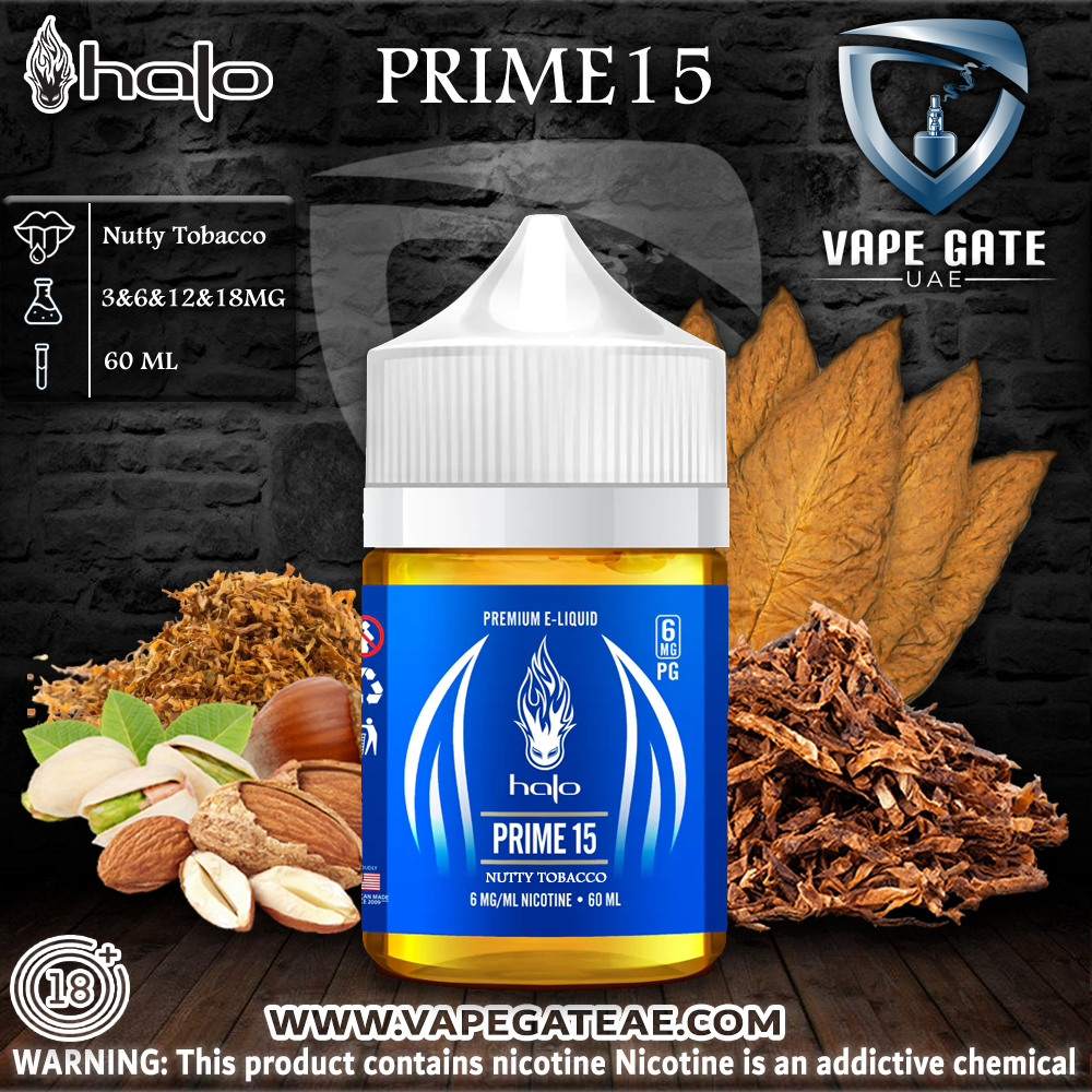 Halo Prime 15 Nutty Tobacco E Liquid