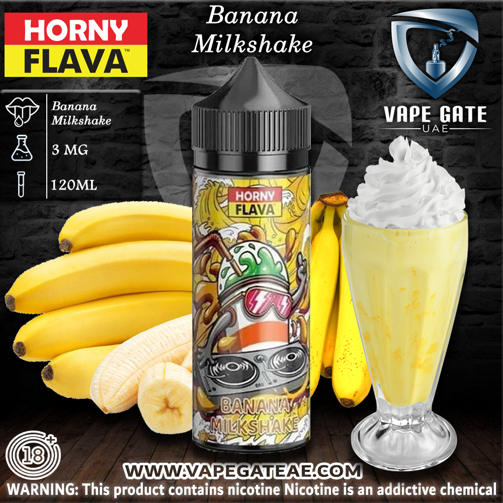 Horny - Banana Milkshake 120ml E Liquid by Horny Flava