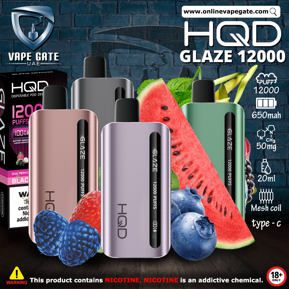 HQD GLAZED RECHARGEABLE DISPOSABLE VAPES (12,000PUFFS)