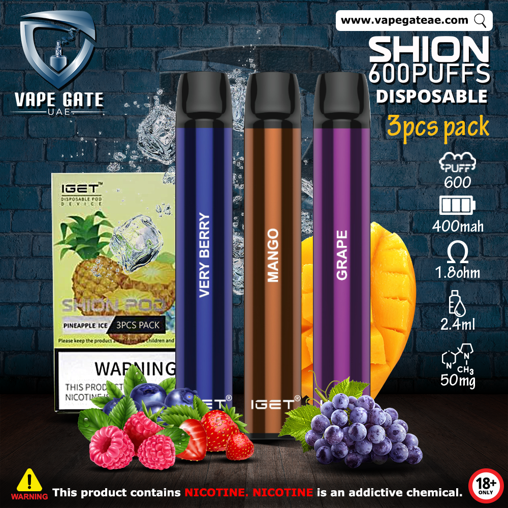 IGET SHION Disposable Pod Device 400mAh (60MG - 3Pcs/Pack)