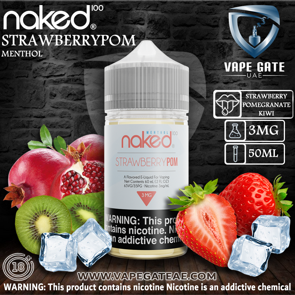 Naked 100 - Strawberry Pom 60ml / 50ml (Former Brain Freeze)