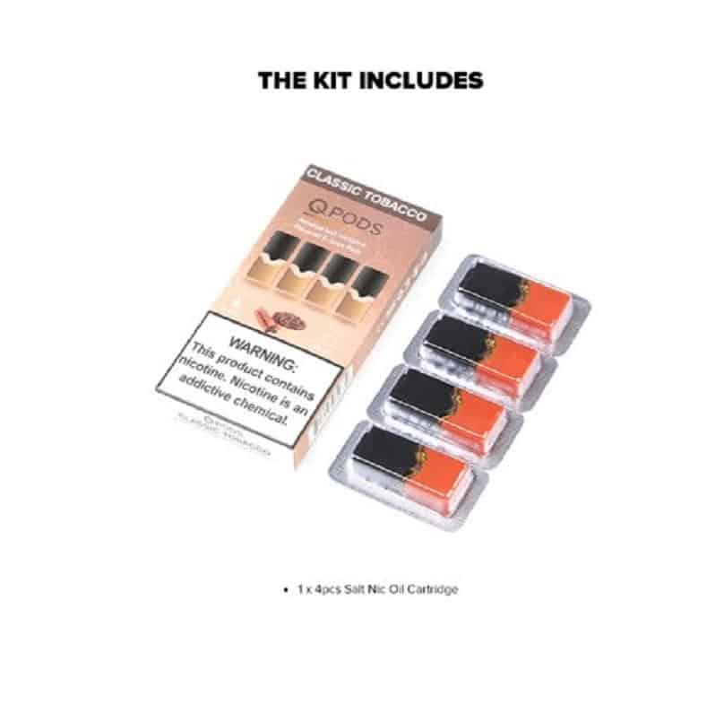 QPODS Salt Nic Oil Cartridge 0.9ml 4PCS/Pack