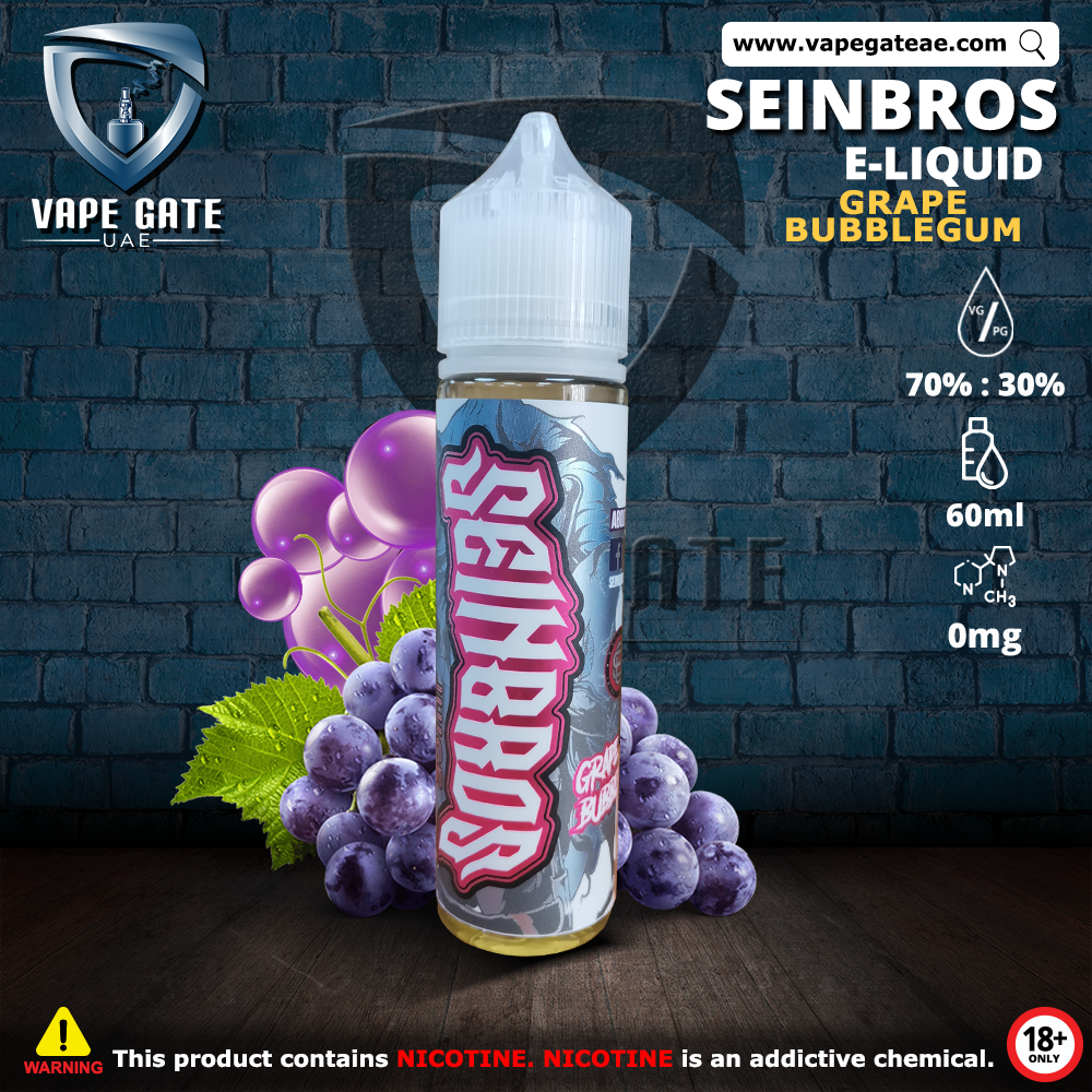 Grape Bubblegum 60ml E Liquid 0mg Nicotine by Seinbros