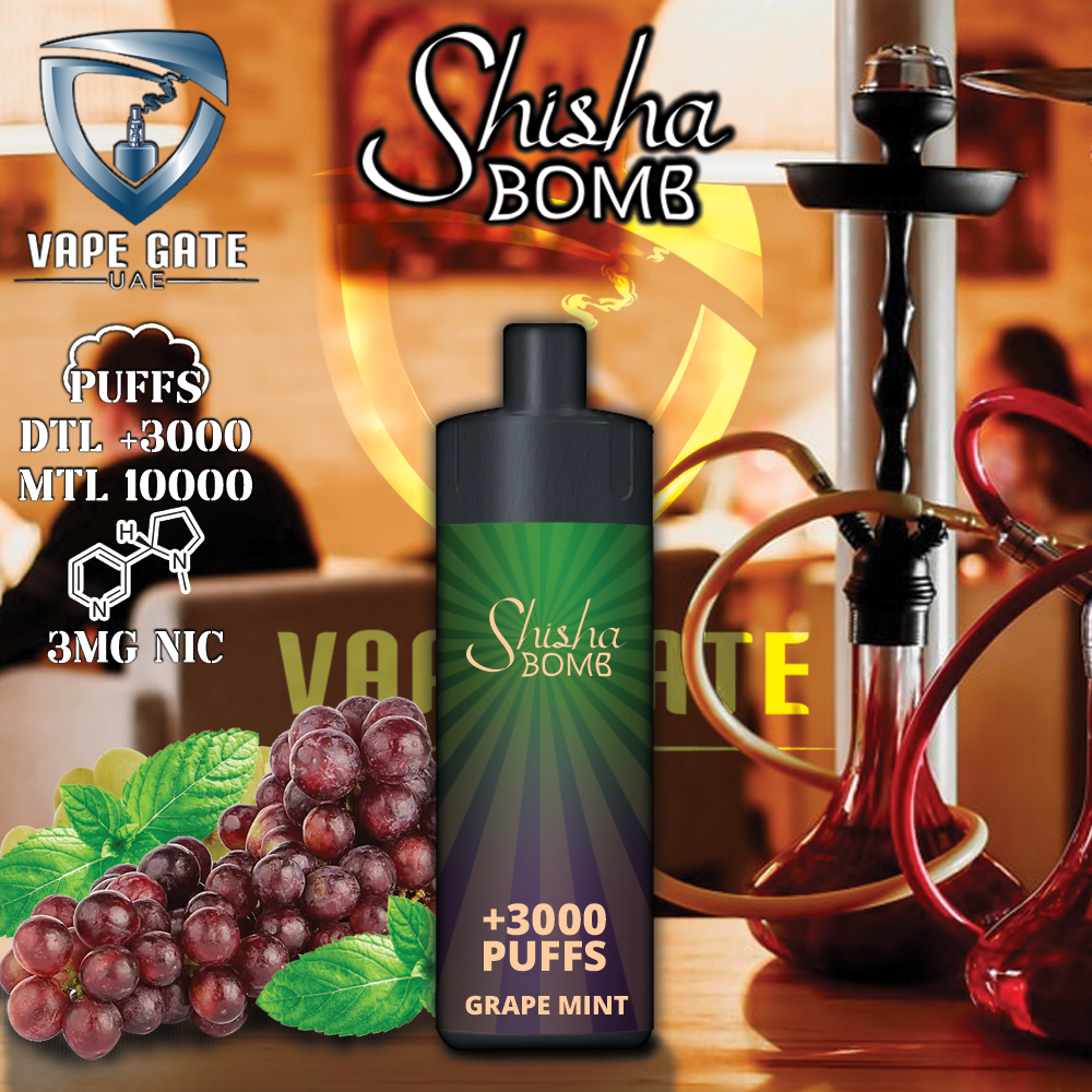 Shisha Bomb Rechargeable Disposables Vape ( +10000 Puffs )