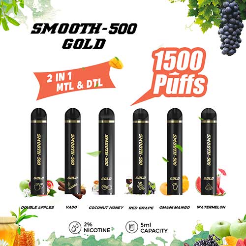 Smooth-500 Gold (1500 MTL & DTL Puffs)
