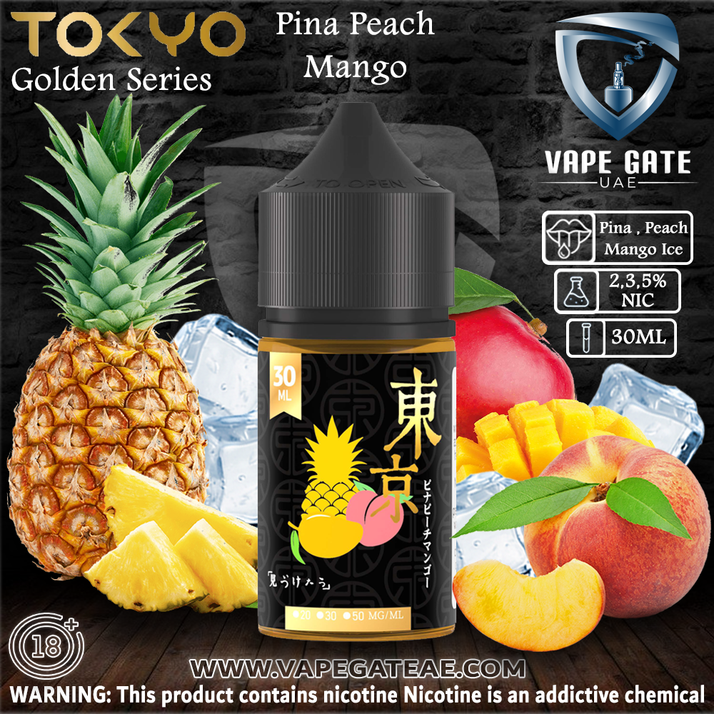 Tokyo Golden Series Pina Peach Mango Saltnic 30ml