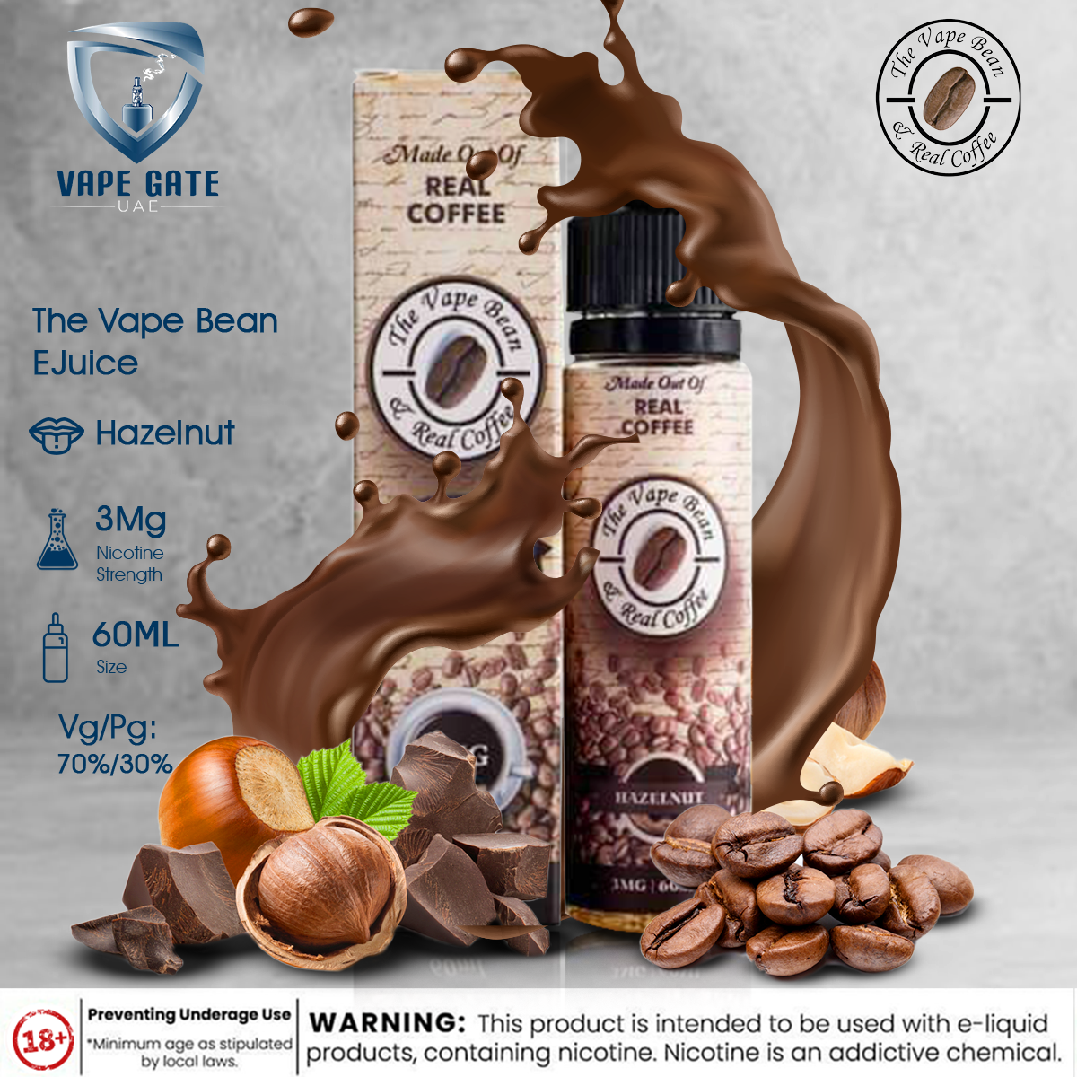 The Vape Bean EJuice - Hazelnut 60ml
