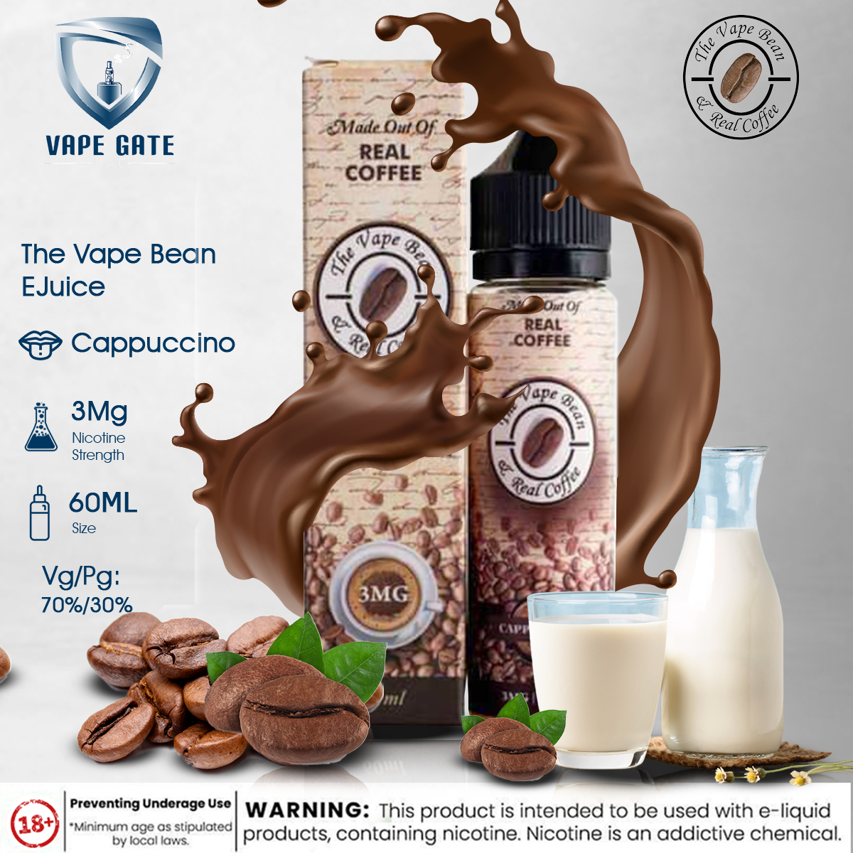 The Vape Bean EJuice - Cappuccino 60ml