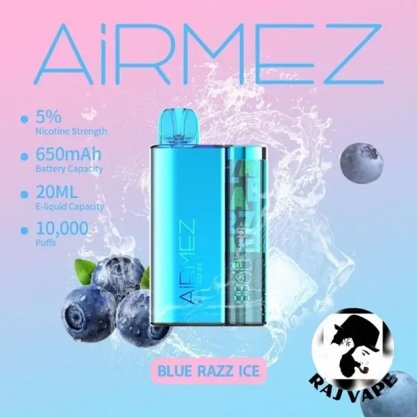 Airmez 10000 Puffs Disposable Vape Blue Razz Ice Flavor in UAE