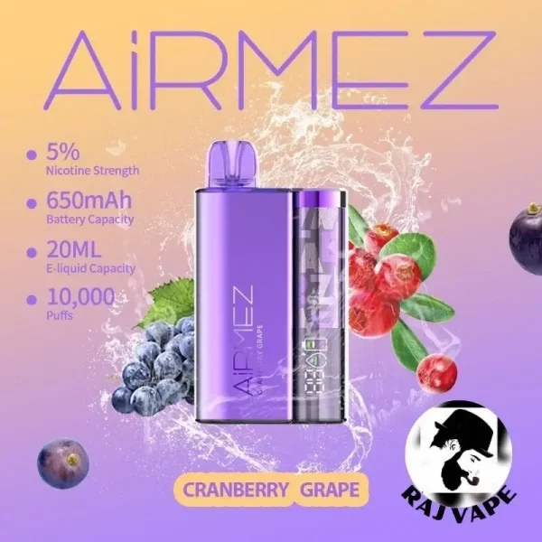 Airmez 10000 Puffs Disposable Vape Cranberry Grape Flavor in UAE