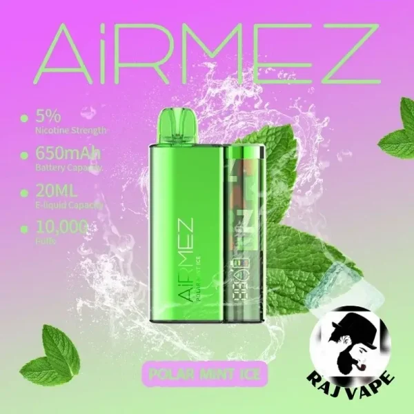 Airmez 10000 Puffs Disposable Vape Polar Mint Ice Flavor in UAE