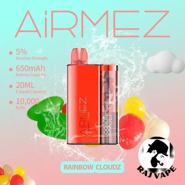 Airmez 10000 Puffs Disposable Vape Rainbow Cloudz Flavor in UAE