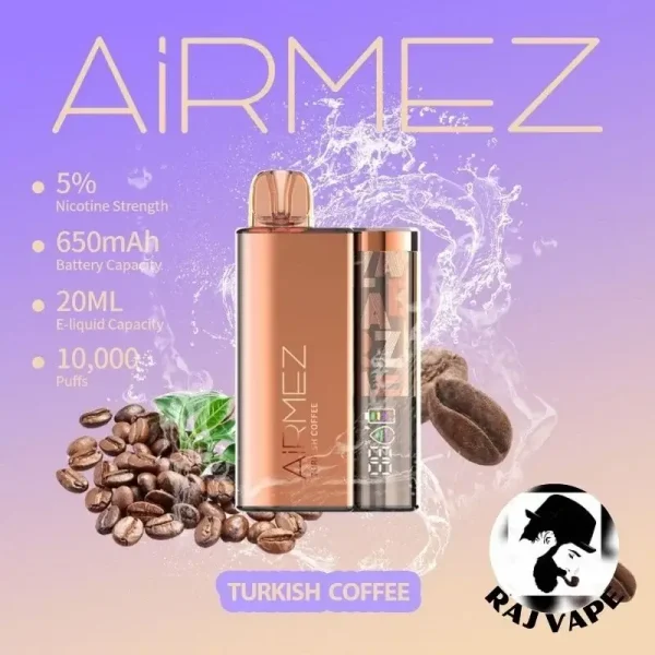 Airmez 10000 Puffs Disposable Vape Turkish Coffee Flavor in UAE